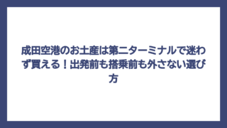成田空港のお土産は第二ターミナルで迷わず買える！出発前も搭乗前も外さない選び方