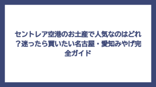 セントレア空港のお土産で人気なのはどれ？迷ったら買いたい名古屋・愛知みやげ完全ガイド