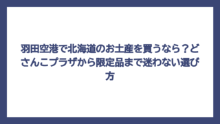 羽田空港で北海道のお土産を買うなら？どさんこプラザから限定品まで迷わない選び方