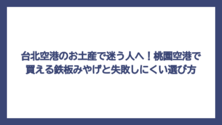 台北空港のお土産で迷う人へ！桃園空港で買える鉄板みやげと失敗しにくい選び方