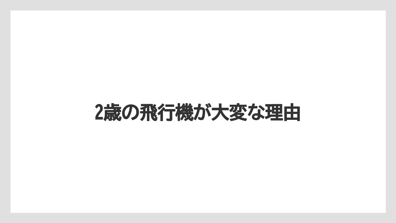 2歳の飛行機が大変な理由