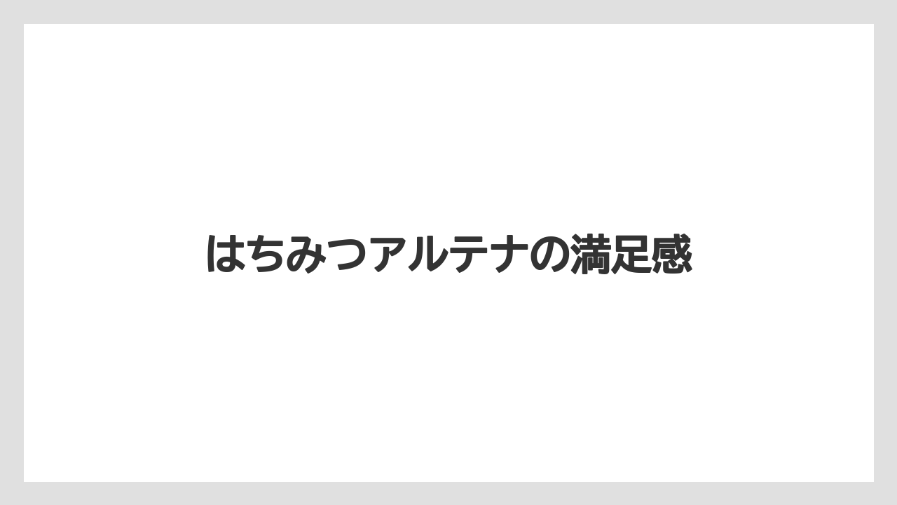 【エアライン】【フライト】【搭乗】はちみつアルテナの満足感