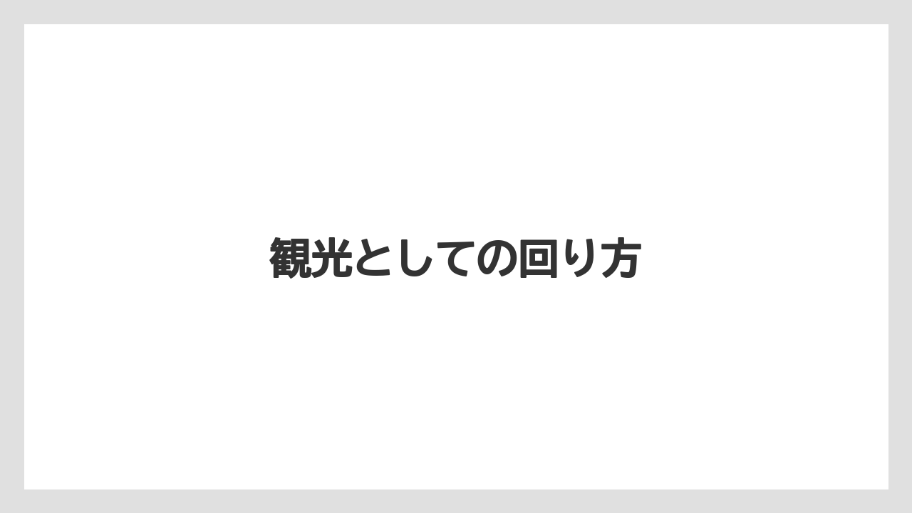 【エアライン】【フライト】【搭乗】観光としての回り方