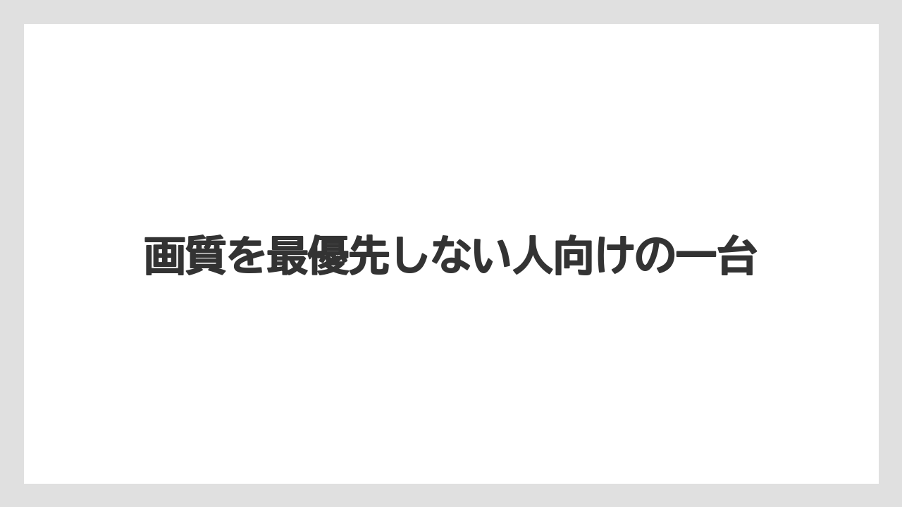 【エアライン】【フライト】【搭乗】画質を最優先しない人向けの一台