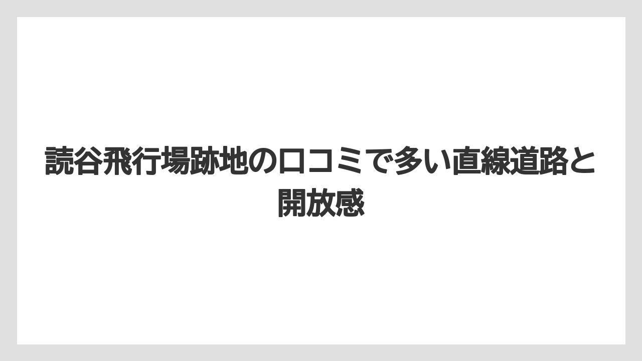 【エアライン】【フライト】【搭乗】読谷飛行場跡地の口コミで多い直線道路と開放感