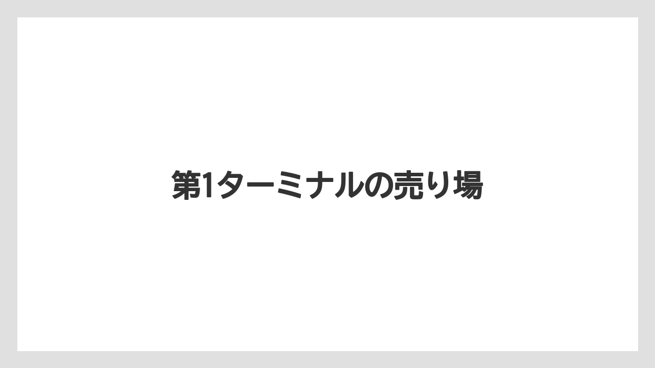 【エアライン】【フライト】【飛行機】第1ターミナルの売り場