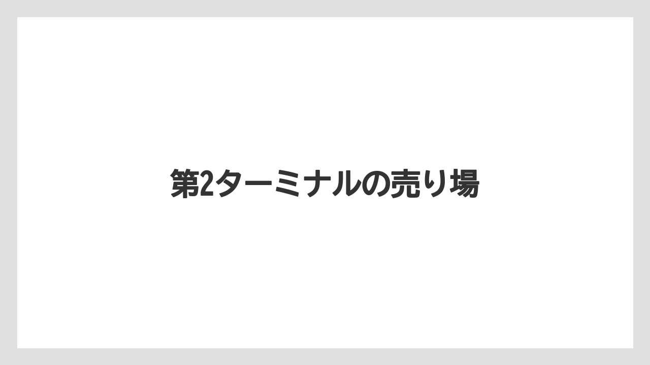 【エアライン】【フライト】【飛行機】第2ターミナルの売り場