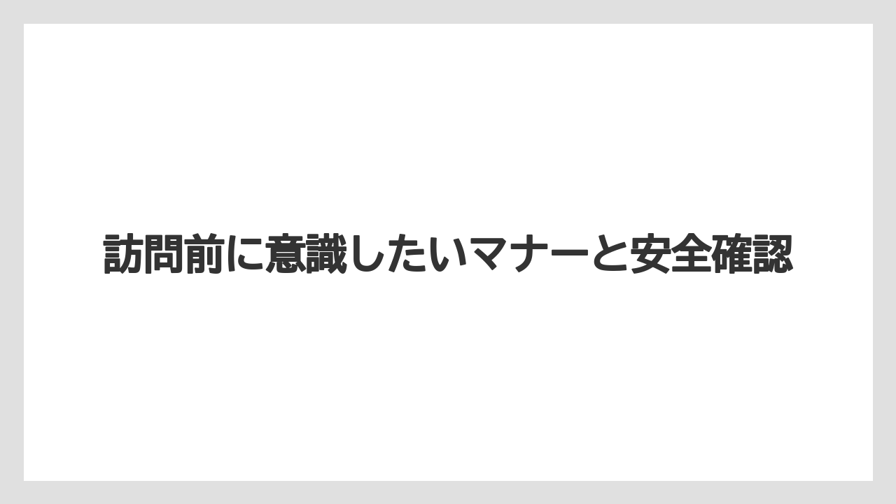 【エアライン】【フライト】【搭乗】訪問前に意識したいマナーと安全確認