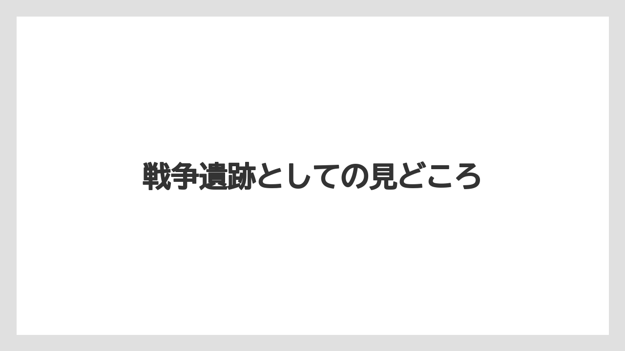 【エアライン】【フライト】【搭乗】戦争遺跡としての見どころ